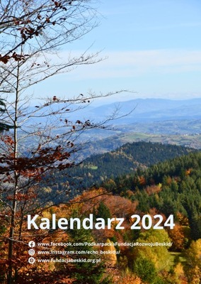 Kalendarz ścienny A4 2024 przyroda góry krajobraz