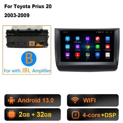 NAWIGATOR GPS ANDROID 13 RADIO DE AUTOMÓVIL CARPLAY PARA TOYOTA PRIUS 2002-2009 2006  