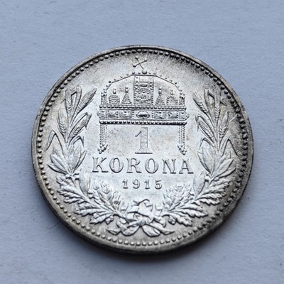 Węgry. Korona austro-węgierska. 1 korona, 1915. Ag.