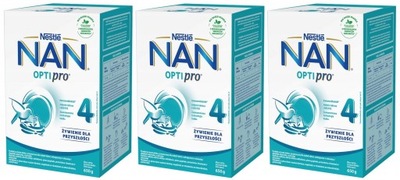 3x NAN Optipro 4 mleko następne Nestle 650g