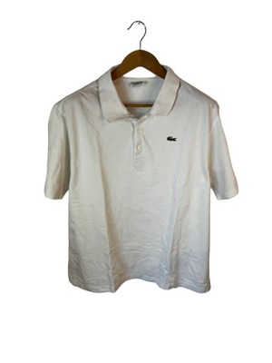 Koszulka Polo Lacoste biała z logiem xxl
