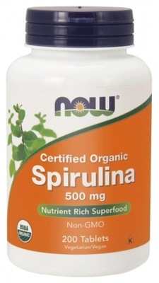 NOW Foods Spirulina algi 500 mg 200 tabletek