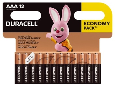 Bateria Alkaliczna AAA LR03 Duracell BASIC 12sztuk