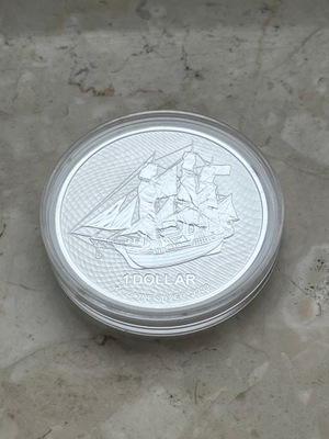 Moneta srebrna HMS Bounty Cook Islands 2022