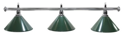 Lampa bilardowa ELEGANCE 3-klosze zielone, srebrny