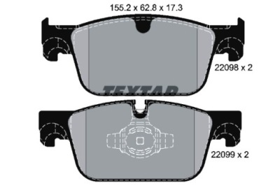 Textar 2209801 набір гальмівних колодок гальмівних, гальма дискові фото №1