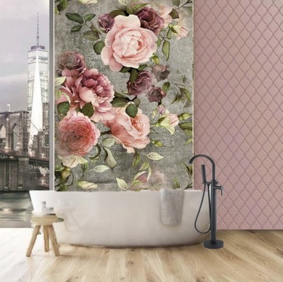 Obraz ceramiczny na ścianę flower 210x120cm płytka