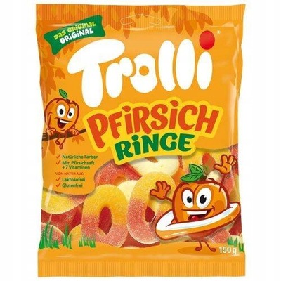 Trolli Pfirsich Ringe Żelki brzoskwiniowe kwaśne 150 g