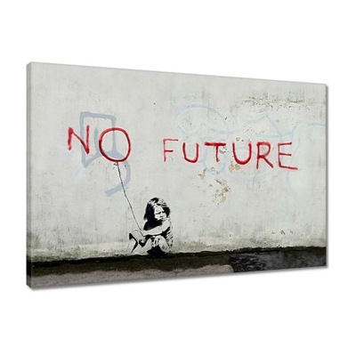 Obrazy 60x40 No Future Banksy Chłopiec