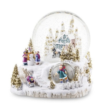 KULA ŚNIEŻNA SZKLANA POZYTYWKA MIASTECZKO ŚWIĘTA