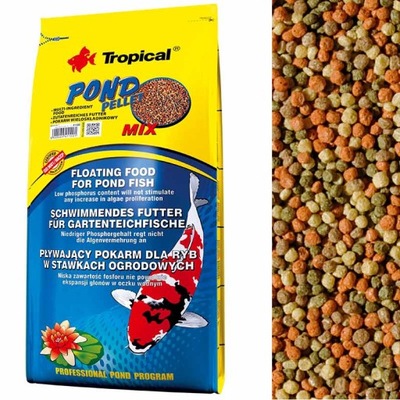 TROPICAL POND PELLET MIX M pływający pokarm 4kg