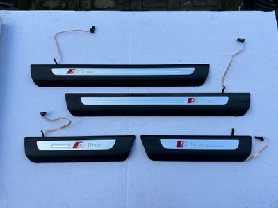 AUDI Q7 4M MOULDINGS FOR SILLS S-LINE ILLUMINATION 4M0947405B 406B  