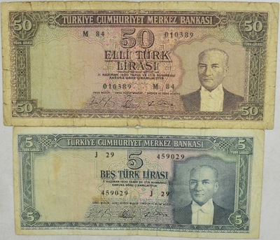 10.hc.Zest.Turcja, Banknoty szt.2, St.3, 3+