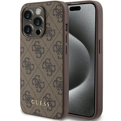 Guess GUHCP15LG4GFBR iPhone 15 Pro 6.1" brązowy/brown hard case 4G Metal Go