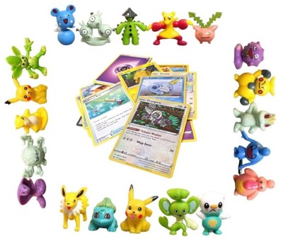 KARTY POKEMON 24 SZTUKI plus 24 FIGURKI POKEMON GO