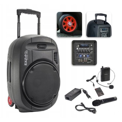 KOLUMNA aktywna PORT15'' 800W TWS USB 2x mikrofon