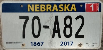 Tablica rejestracyjna NEBRASKA USA oryginalna !!!