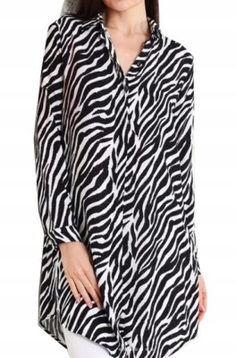 długa koszula tunika sukienka GRACJA ZEBRA / 2XL/3XL