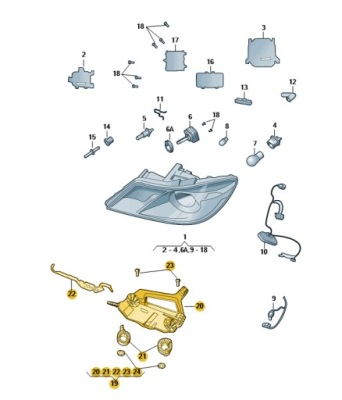 Пластина кронштейн лампи перед skoda octavia 2 ліва фото №1