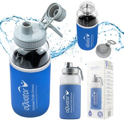 Butelka szklana na wodę Aquator BPA free 1 litr + futerał ochronny