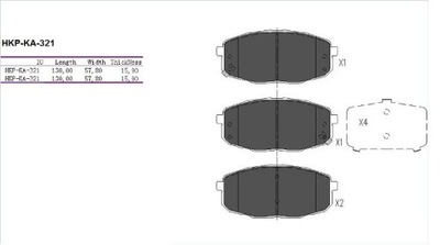 ZAPATAS DE FRENADO PARTE DELANTERA KIA CEE'D 06-, HYUNDAI I30 07-, KIA CARENS II 02-  