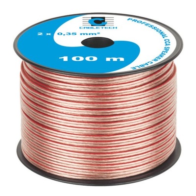 100mb x kabel CCA dwużyłowy GŁOŚNIKOWY 2x0,35mm2