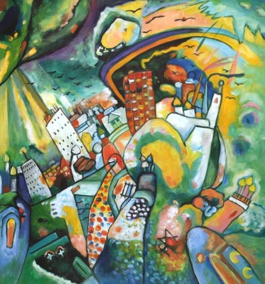 Miasto - Wassily Kandinsky - Obraz olejny namalowany ręcznie