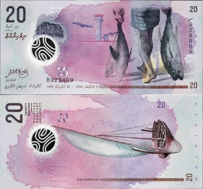 Malediwy 2015 - 20 rufiyaa - Pick 27 UNC Polymer