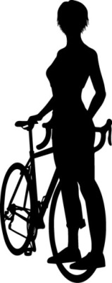 НАКЛЕЙКА ROWERZYSTKA ЖІНКА Z ROWEREM ВЕЛОСИПЕД 20CM 