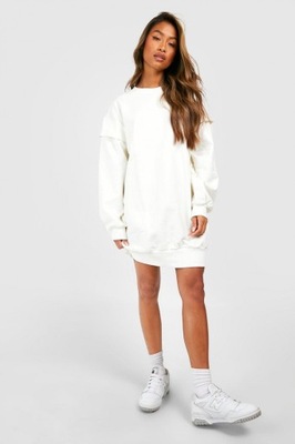 BOOHOO GŁADKA SUKIENKA DRESOWA OVERSIZE XXL