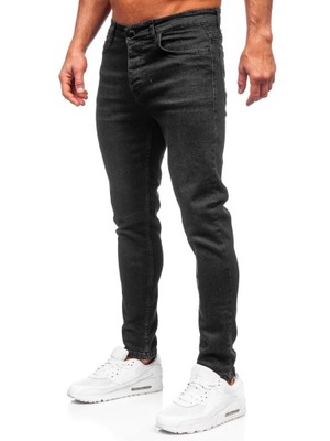 SPODNIE JEANSOWE MĘSKIE SLIM FIT CZARNE 6131 DENLEY_32/M