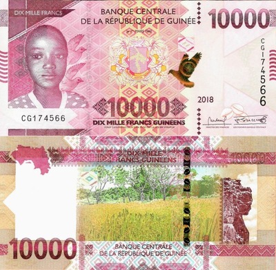 Gwinea 2018 - 10000 francs - Pick NEW UNC