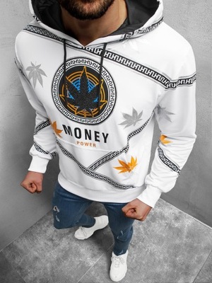 Biały sweter męski Money - XL