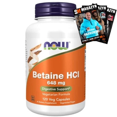 NOW FOODS BETAINE HCL BETAINA NA TRAWIENIE 120Kaps