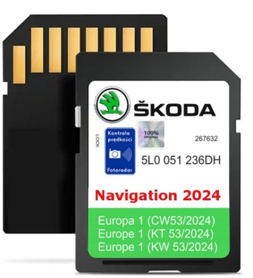 MAPA KARTA SKODA MIB2 2024/2025 EUROPA SUPERB OCTAVIA FABIA KODIAQ RADARY