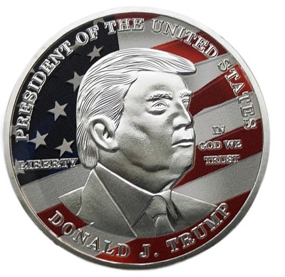 USA - PREZYDENT DONALD TRUMP KOLOR FLAGA BIAŁA 40mm TYP 1