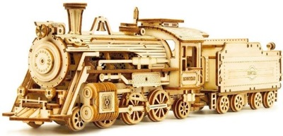 3D puzzle Robotime Drevená lokomotíva