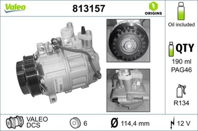 VALEO 813157 КОМПРЕСОР КОНДИЦІОНЕРА MB