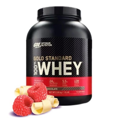 OPTIMUM WHEY GOLD STANDARD 2270g BIALA CZEKOLADA MALINA