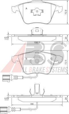 Гальмівні колодки гальмівні vw eos 06- з датчиком фото №1