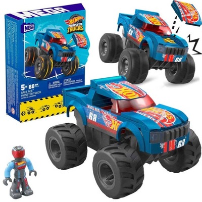 HOT WHEELS HMM49 Samochód Mega Klocki Monster Trucks