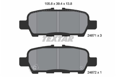 TRINKELĖS HAM. NISSAN JUKE TEXTAR 2487101 KOMPLEKTAS TRINKELIŲ HAMULCOWYCH, STABDŽIAI 