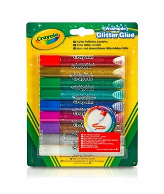 Crayola Brokatowy spieralny klej kolorowy 9 szt