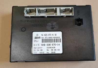 MODULE CONTROL UNIT AIR CONDITIONER MERCEDES S W221 OE  