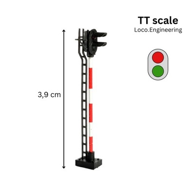 Semafor 2-komorowy TT z długim daszkiem, 2 LED