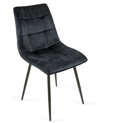 Krzesło tapicerowane BEN - czarny / noga czarna