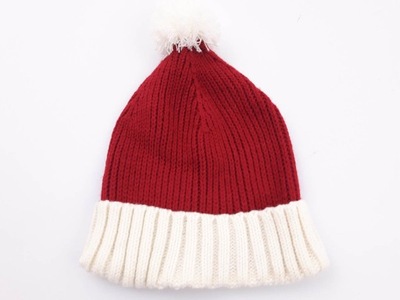 Włóczkowa CZAPKA zimowa POMPON beanie _ 0-3m