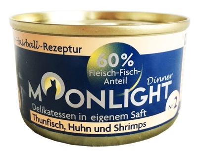 Moonlight Dinner Nr 2 - Tuńczyk, kurczak i krewetki 80g kot