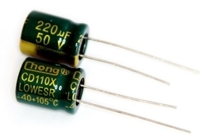 Kondensator 220uF/50V Low ESR 105C 2szt.