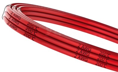 Przewód silikonowy 2 AWG czerwony 1mb, (2AWG=33mm2)